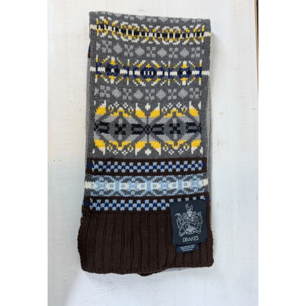 Drake's Merino Wool Knitted Scarf